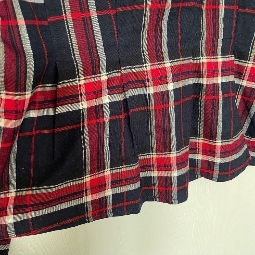 H&M Pearl Tartan Plaid Peplum Long Sleeves Too, 100% cotton Women’s size 2 - Picture 6 of 12